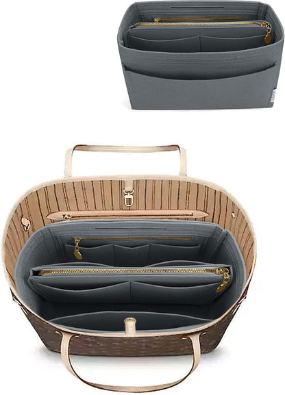 Felt Purse Organizer Insert, Tote Bag Shaper Dividers with 5 Sizes