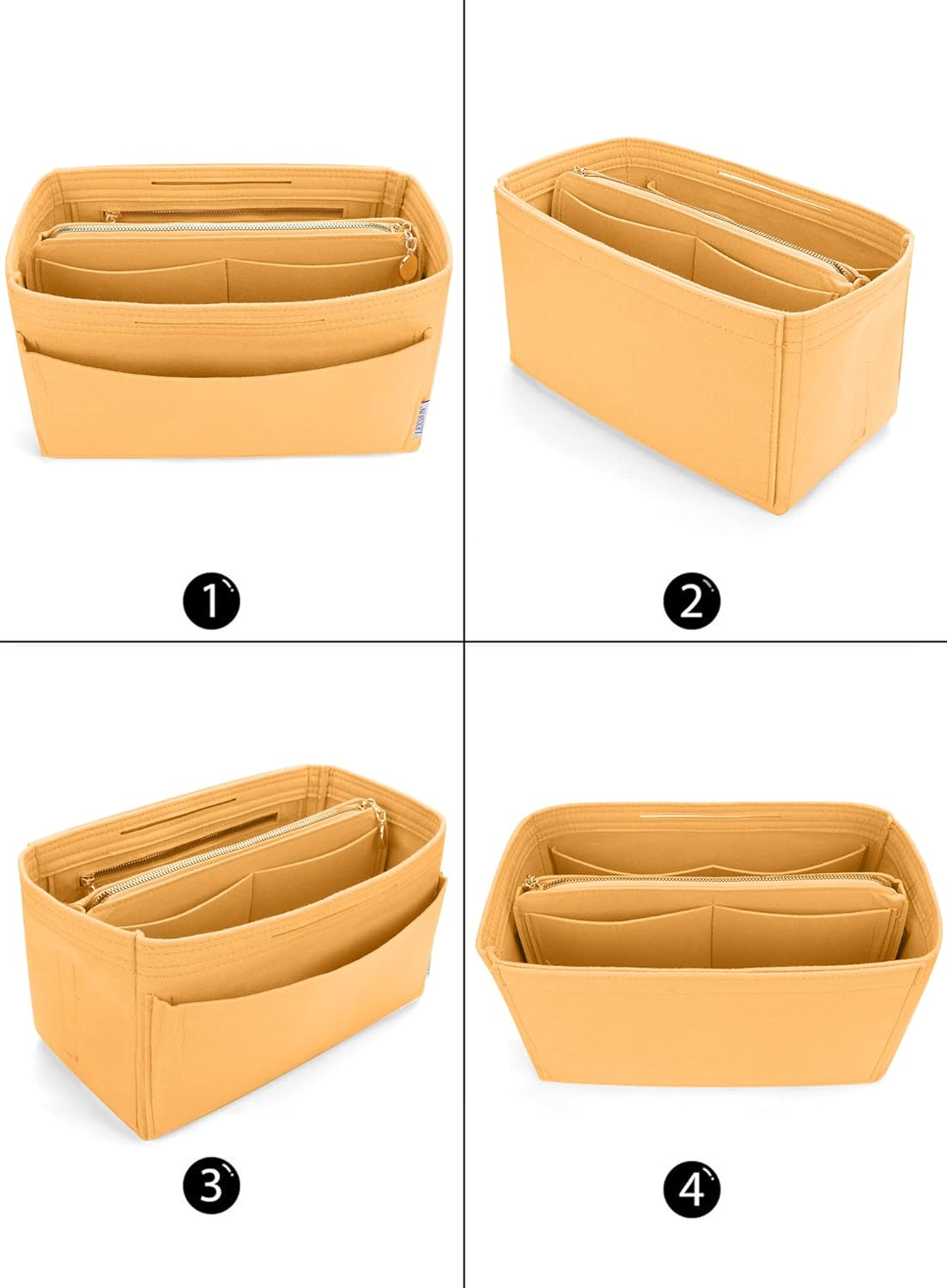 Felt Purse Organizer Insert, Tote Bag Shaper Dividers with 5 Sizes