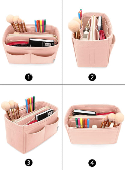 Felt Purse Organizer Insert, Tote Bag Shaper Dividers with 5 Sizes