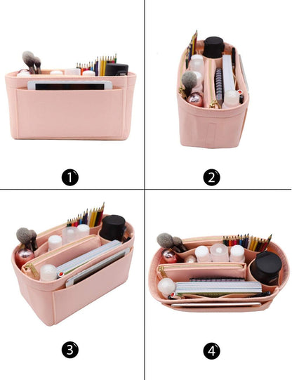 Felt Purse Organizer Insert, Tote Bag Shaper Dividers with 5 Sizes