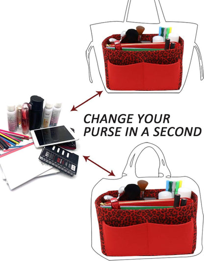 Felt Purse Organizer Insert, Tote Bag Shaper Dividers with 5 Sizes