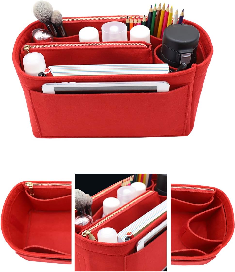 Felt Purse Organizer Insert, Tote Bag Shaper Dividers with 5 Sizes