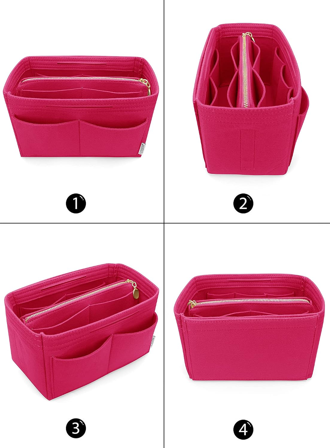 Felt Purse Organizer Insert, Tote Bag Shaper Dividers with 5 Sizes