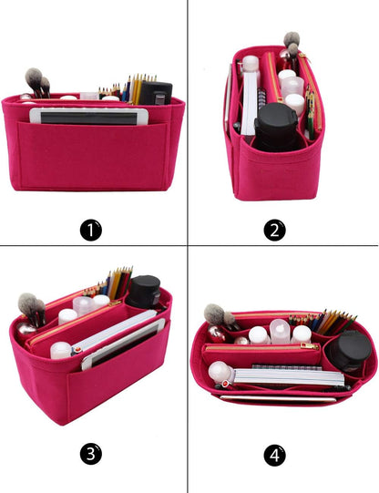 Felt Purse Organizer Insert, Tote Bag Shaper Dividers with 5 Sizes
