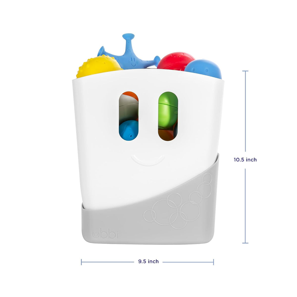 Freestanding Bath Toy Organizer Bath Caddy with Removable Drying Rack Bin and Scoop for Toddlers and Baby, Gray