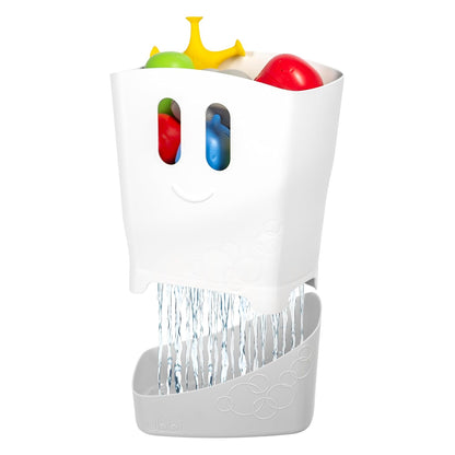 Freestanding Bath Toy Organizer Bath Caddy with Removable Drying Rack Bin and Scoop for Toddlers and Baby, Gray
