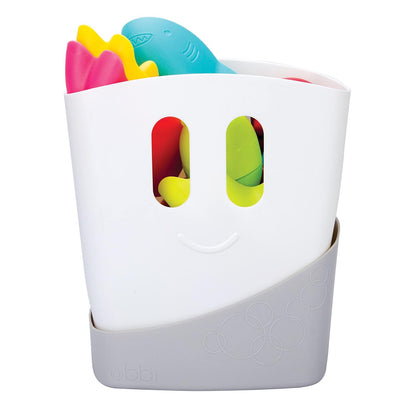 Freestanding Bath Toy Organizer Bath Caddy with Removable Drying Rack Bin and Scoop for Toddlers and Baby, Gray