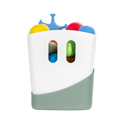 Freestanding Bath Toy Organizer Bath Caddy with Removable Drying Rack Bin and Scoop for Toddlers and Baby, Gray