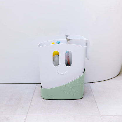 Freestanding Bath Toy Organizer Bath Caddy with Removable Drying Rack Bin and Scoop for Toddlers and Baby, Gray