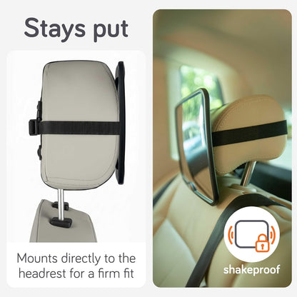 Baby Car Mirror – Shatterproof Backseat Accessory for Rear Facing Infant, Clear Wide View Design for Safe Travel Monitoring