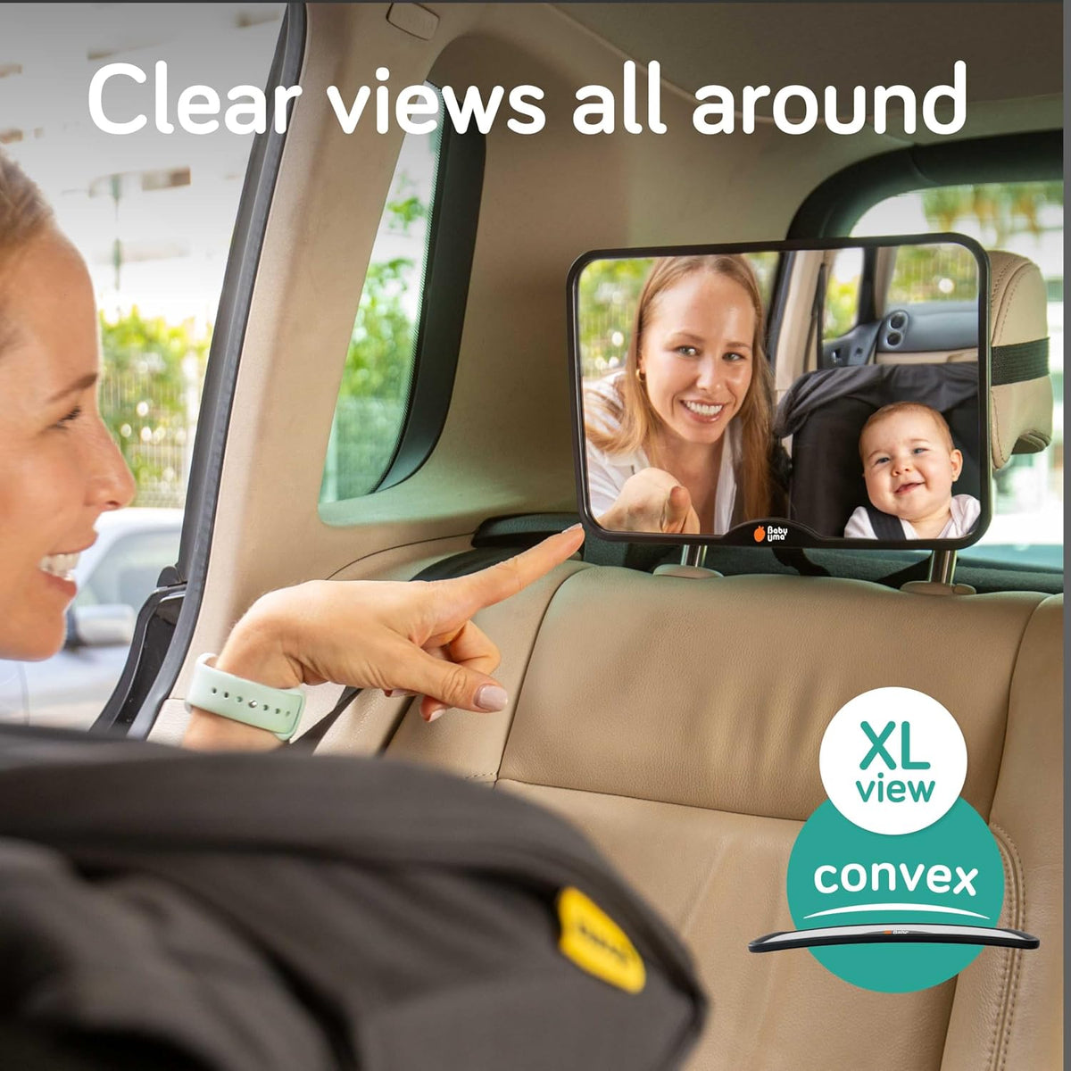 Baby Car Mirror – Shatterproof Backseat Accessory for Rear Facing Infant, Clear Wide View Design for Safe Travel Monitoring