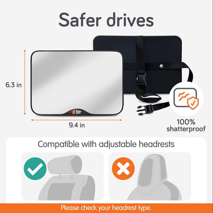 Baby Car Mirror – Shatterproof Backseat Accessory for Rear Facing Infant, Clear Wide View Design for Safe Travel Monitoring