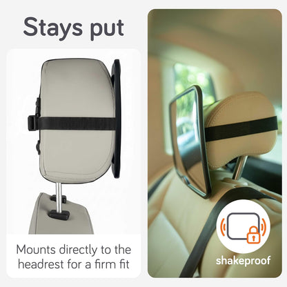 Baby Car Mirror – Shatterproof Backseat Accessory for Rear Facing Infant, Clear Wide View Design for Safe Travel Monitoring