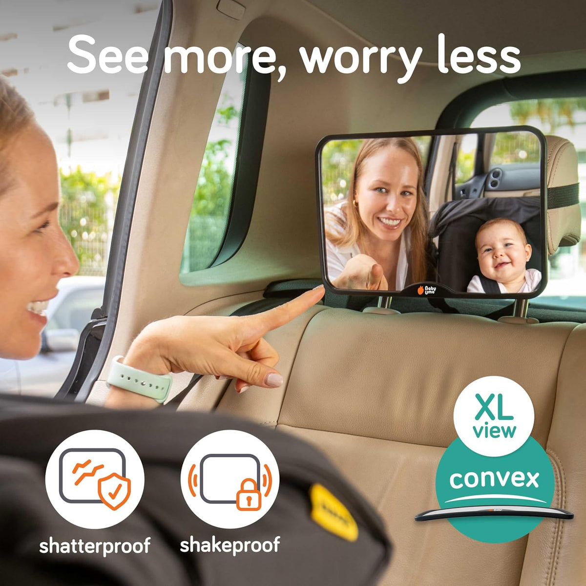 Baby Car Mirror – Shatterproof Backseat Accessory for Rear Facing Infant, Clear Wide View Design for Safe Travel Monitoring