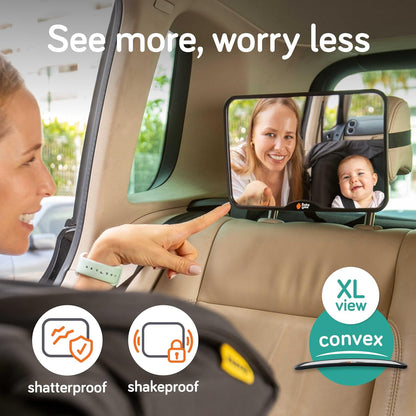 Baby Car Mirror – Shatterproof Backseat Accessory for Rear Facing Infant, Clear Wide View Design for Safe Travel Monitoring