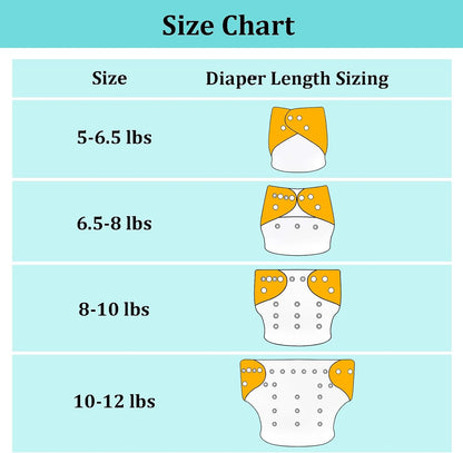 Boho Newborn Cloth Diapers Pack of 13 for 5-12lbs Preemie, Cloth Diaper Covers 6 Pack with 6pcs Inserts and Wet Bag, Reusable Washable & Waterproof