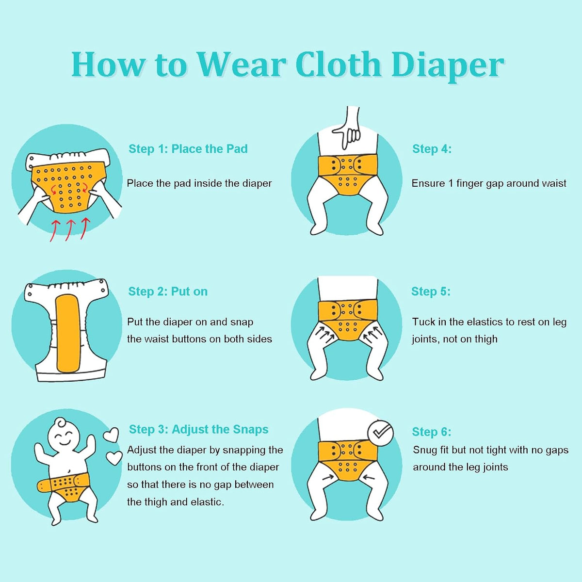 Boho Newborn Cloth Diapers Pack of 13 for 5-12lbs Preemie, Cloth Diaper Covers 6 Pack with 6pcs Inserts and Wet Bag, Reusable Washable & Waterproof