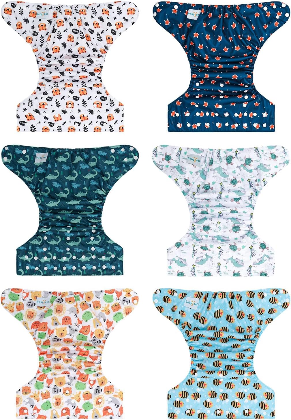 Boho Newborn Cloth Diapers Pack of 13 for 5-12lbs Preemie, Cloth Diaper Covers 6 Pack with 6pcs Inserts and Wet Bag, Reusable Washable & Waterproof