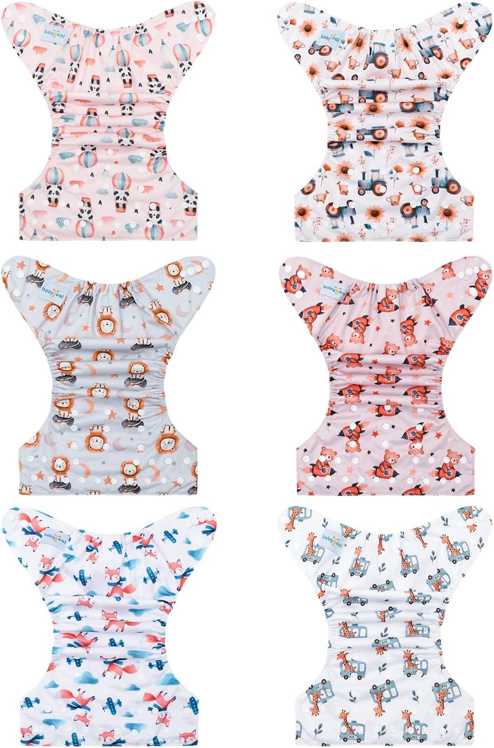 Boho Newborn Cloth Diapers Pack of 13 for 5-12lbs Preemie, Cloth Diaper Covers 6 Pack with 6pcs Inserts and Wet Bag, Reusable Washable & Waterproof