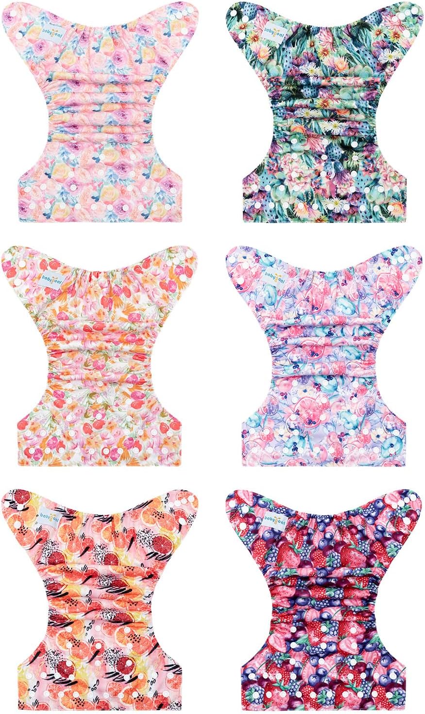 Boho Newborn Cloth Diapers Pack of 13 for 5-12lbs Preemie, Cloth Diaper Covers 6 Pack with 6pcs Inserts and Wet Bag, Reusable Washable & Waterproof