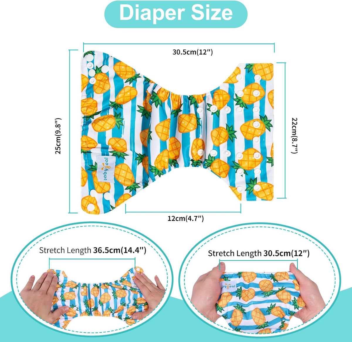 Boho Newborn Cloth Diapers Pack of 13 for 5-12lbs Preemie, Cloth Diaper Covers 6 Pack with 6pcs Inserts and Wet Bag, Reusable Washable & Waterproof