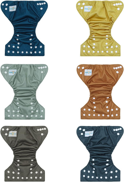 Boho Newborn Cloth Diapers Pack of 13 for 5-12lbs Preemie, Cloth Diaper Covers 6 Pack with 6pcs Inserts and Wet Bag, Reusable Washable & Waterproof