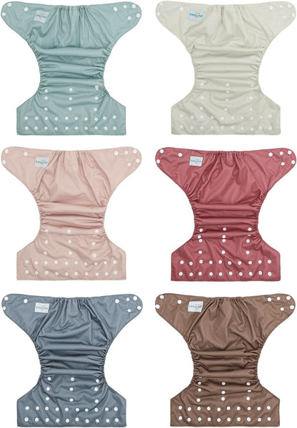 Boho Newborn Cloth Diapers Pack of 13 for 5-12lbs Preemie, Cloth Diaper Covers 6 Pack with 6pcs Inserts and Wet Bag, Reusable Washable & Waterproof
