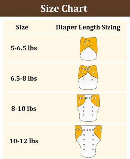 Boho Newborn Cloth Diapers Pack of 13 for 5-12lbs Preemie, Cloth Diaper Covers 6 Pack with 6pcs Inserts and Wet Bag, Reusable Washable & Waterproof