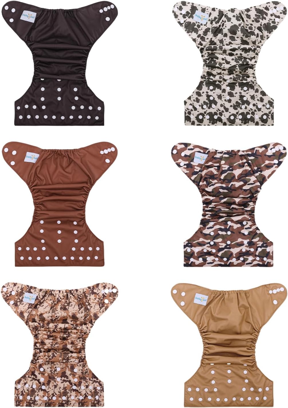 Boho Newborn Cloth Diapers Pack of 13 for 5-12lbs Preemie, Cloth Diaper Covers 6 Pack with 6pcs Inserts and Wet Bag, Reusable Washable & Waterproof