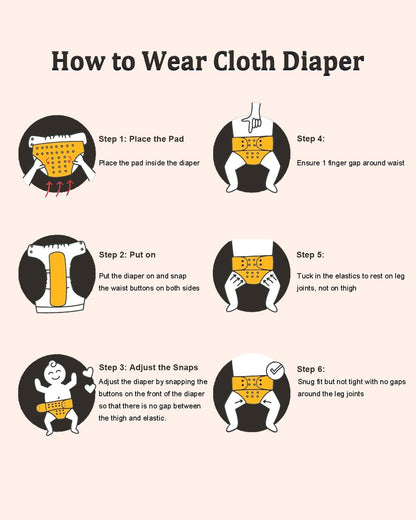 Boho Newborn Cloth Diapers Pack of 13 for 5-12lbs Preemie, Cloth Diaper Covers 6 Pack with 6pcs Inserts and Wet Bag, Reusable Washable & Waterproof