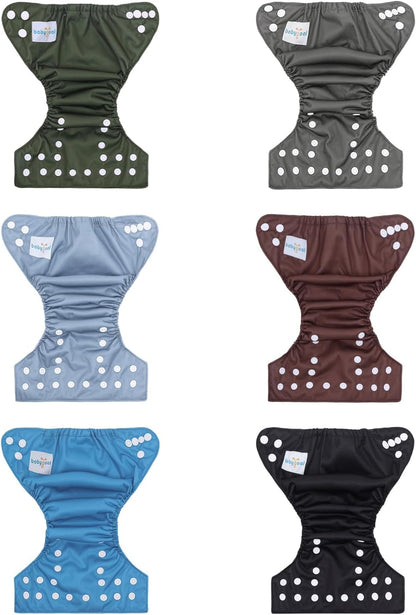 Boho Newborn Cloth Diapers Pack of 13 for 5-12lbs Preemie, Cloth Diaper Covers 6 Pack with 6pcs Inserts and Wet Bag, Reusable Washable & Waterproof