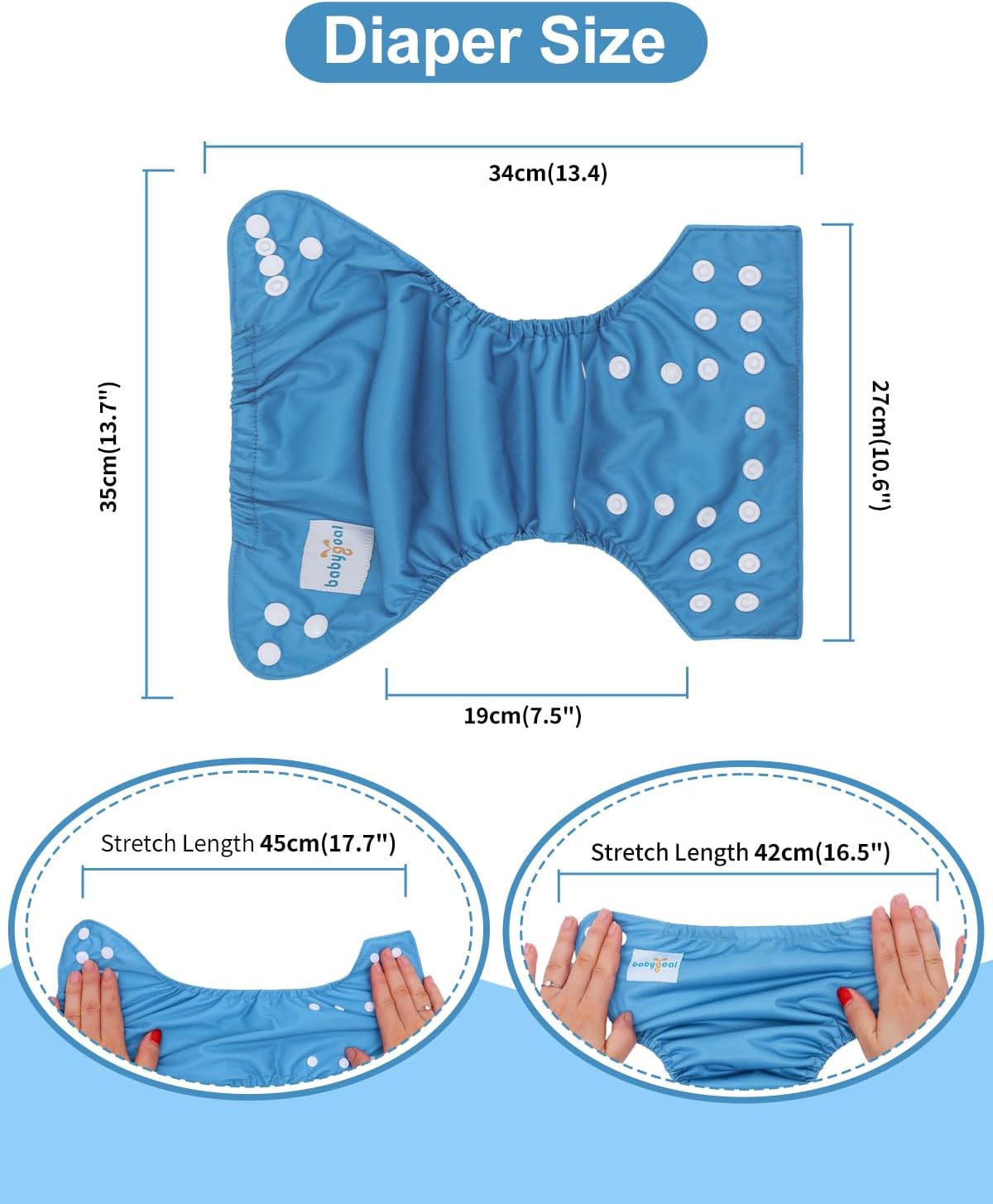 Boho Newborn Cloth Diapers Pack of 13 for 5-12lbs Preemie, Cloth Diaper Covers 6 Pack with 6pcs Inserts and Wet Bag, Reusable Washable & Waterproof