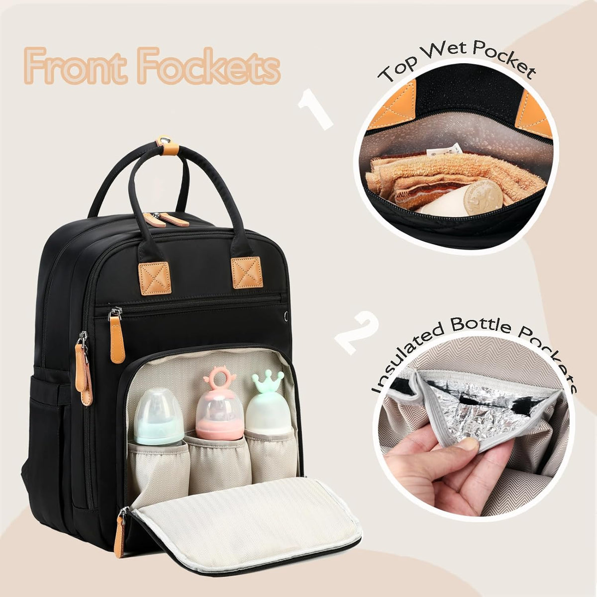 18 Pockets Large Diaper Bag Backpack, XL