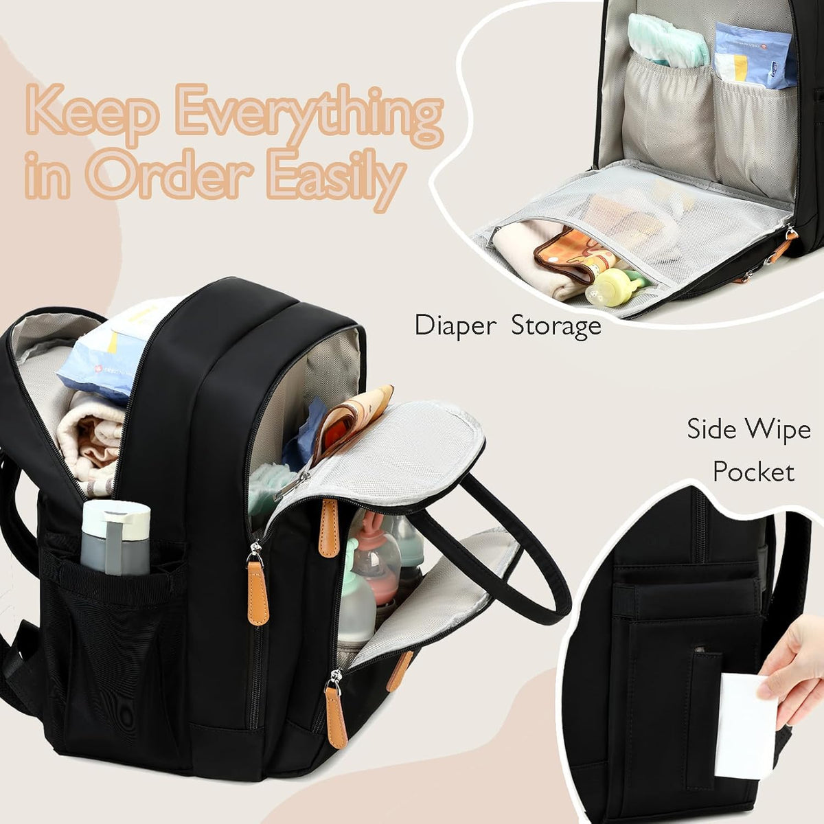 18 Pockets Large Diaper Bag Backpack, XL
