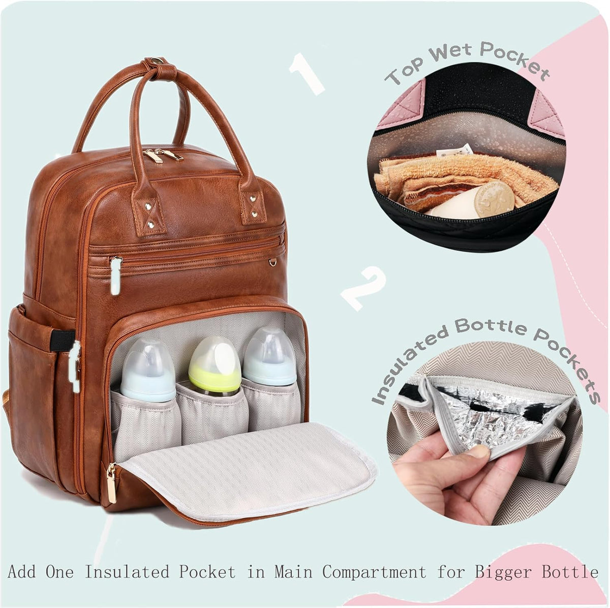 18 Pockets Large Diaper Bag Backpack, XL