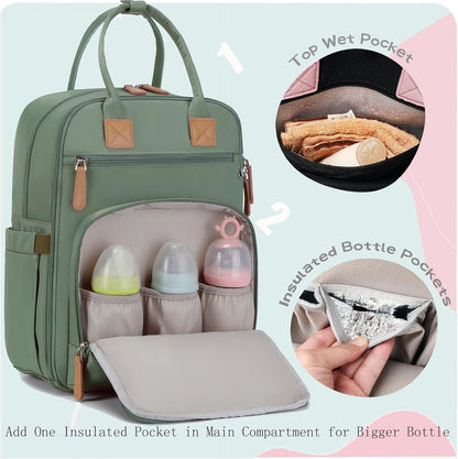 18 Pockets Large Diaper Bag Backpack, XL