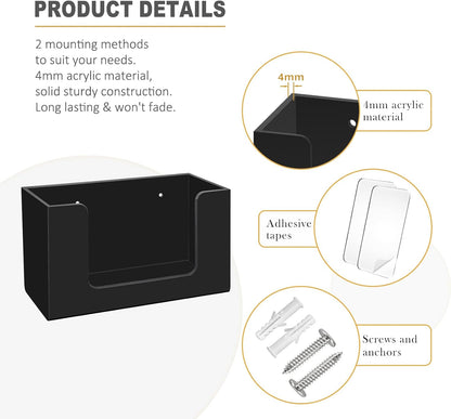 Wipe Holder Wall Mount Dispenser for Bathroom Tissue Box Acrylic Clear