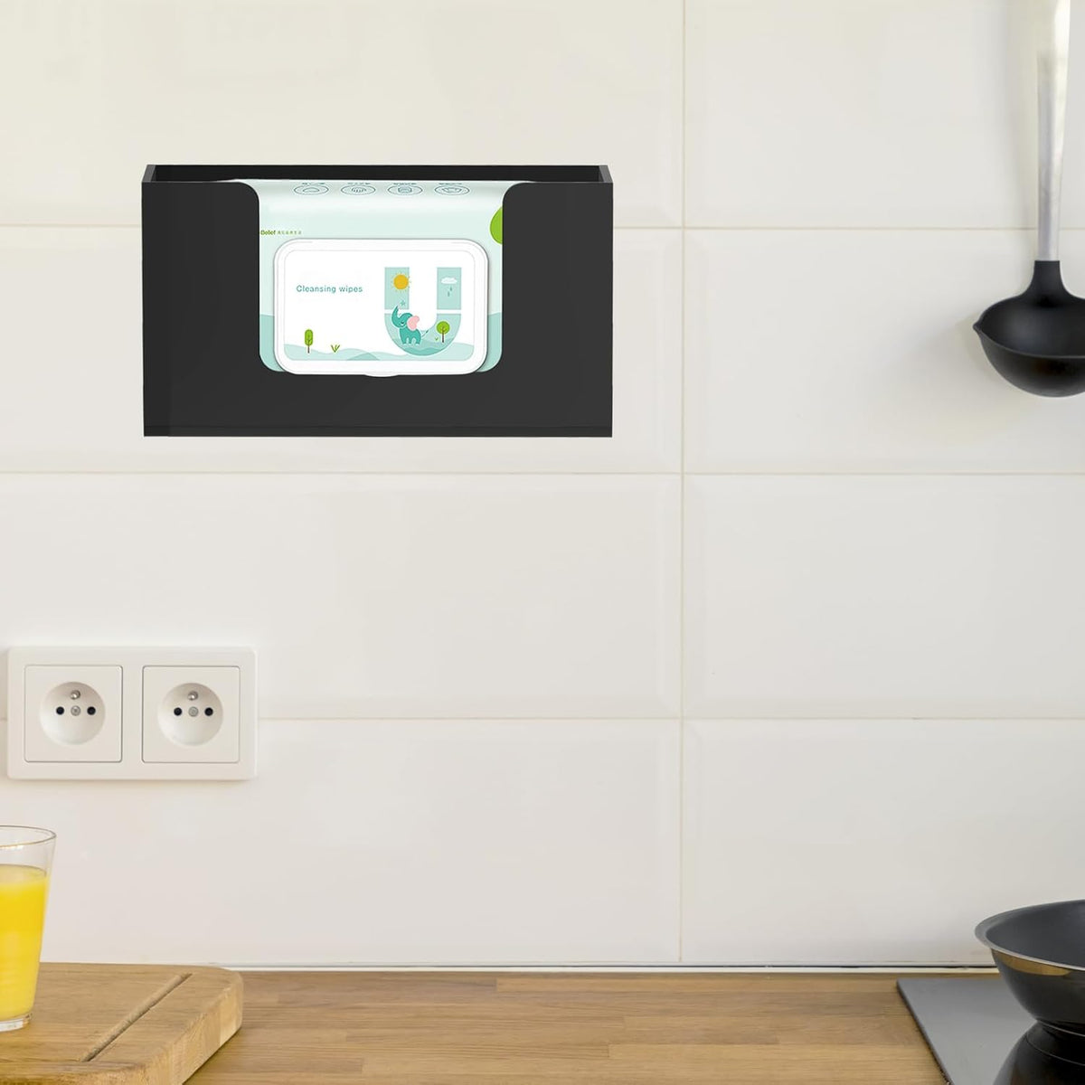 Wipe Holder Wall Mount Dispenser for Bathroom Tissue Box Acrylic Clear