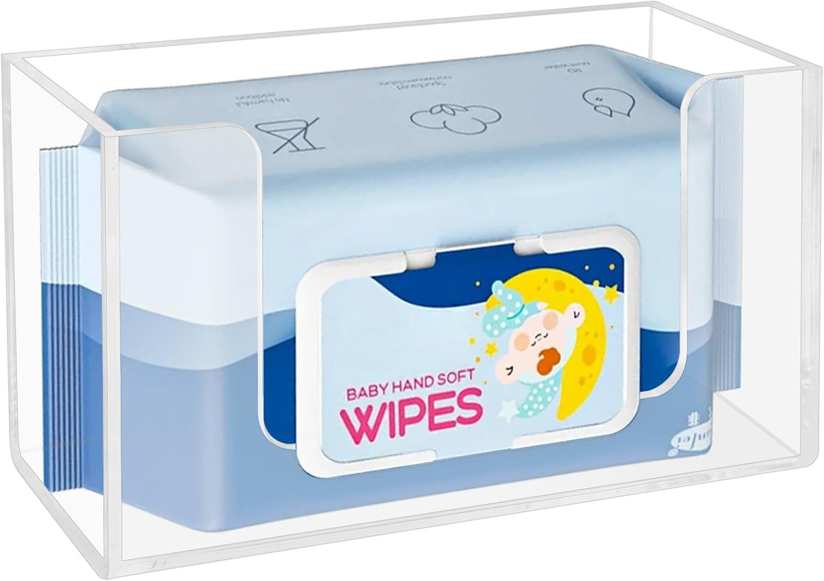Wipe Holder Wall Mount Dispenser for Bathroom Tissue Box Acrylic Clear