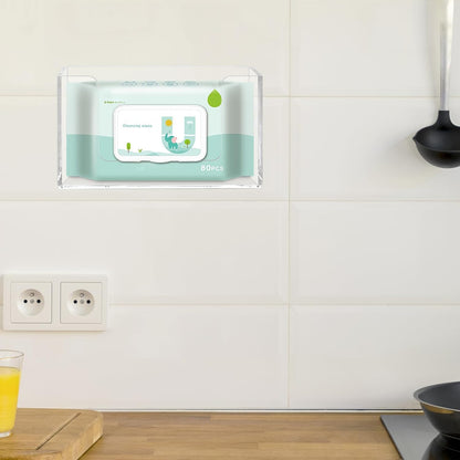 Wipe Holder Wall Mount Dispenser for Bathroom Tissue Box Acrylic Clear