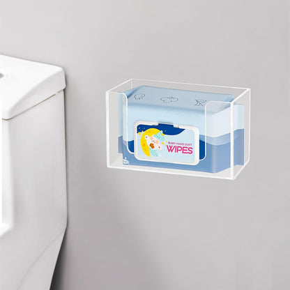 Wipe Holder Wall Mount Dispenser for Bathroom Tissue Box Acrylic Clear
