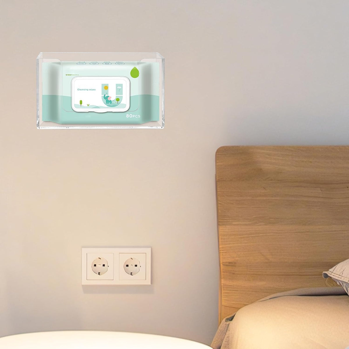 Wipe Holder Wall Mount Dispenser for Bathroom Tissue Box Acrylic Clear