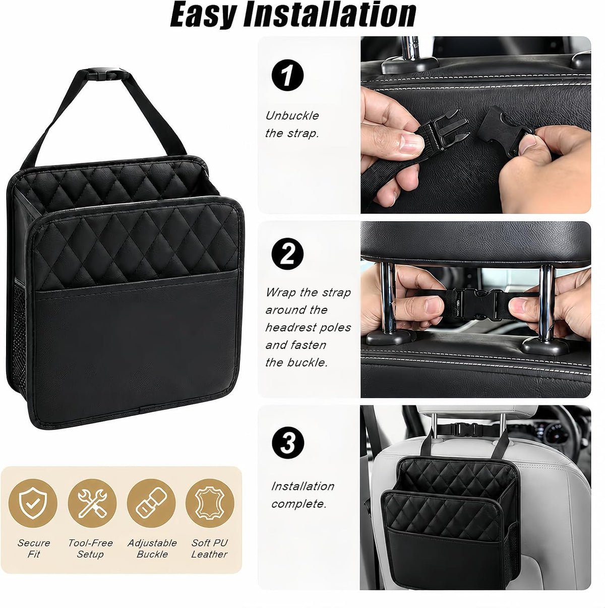 Car Organizer Back Seat with Storage Pocket, Car Seat Organizer Backseat