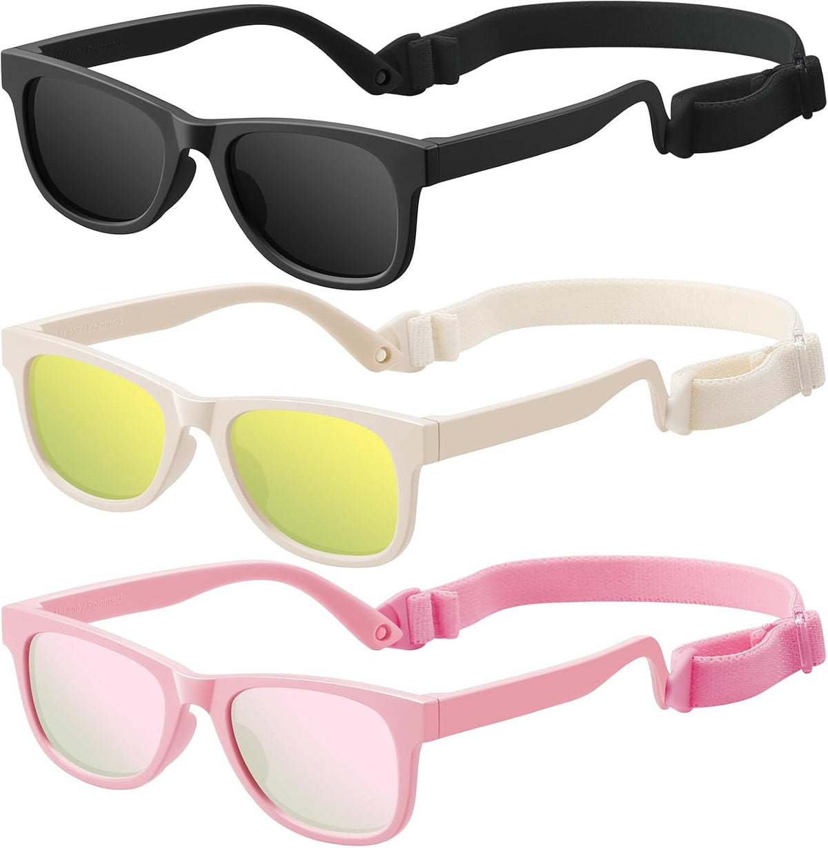 Baby Infant & Toddler Sunglasses with Strap, Boys & Girls 0-24Months, UV400