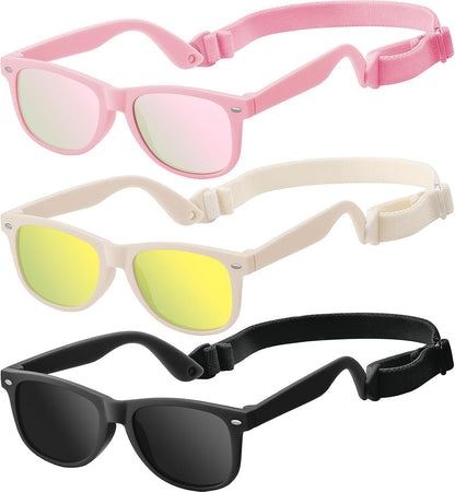 Baby Infant & Toddler Sunglasses with Strap, Boys & Girls 0-24Months, UV400