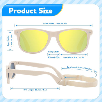 Baby Infant & Toddler Sunglasses with Strap, Boys & Girls 0-24Months, UV400