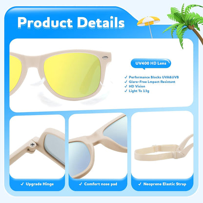Baby Infant & Toddler Sunglasses with Strap, Boys & Girls 0-24Months, UV400
