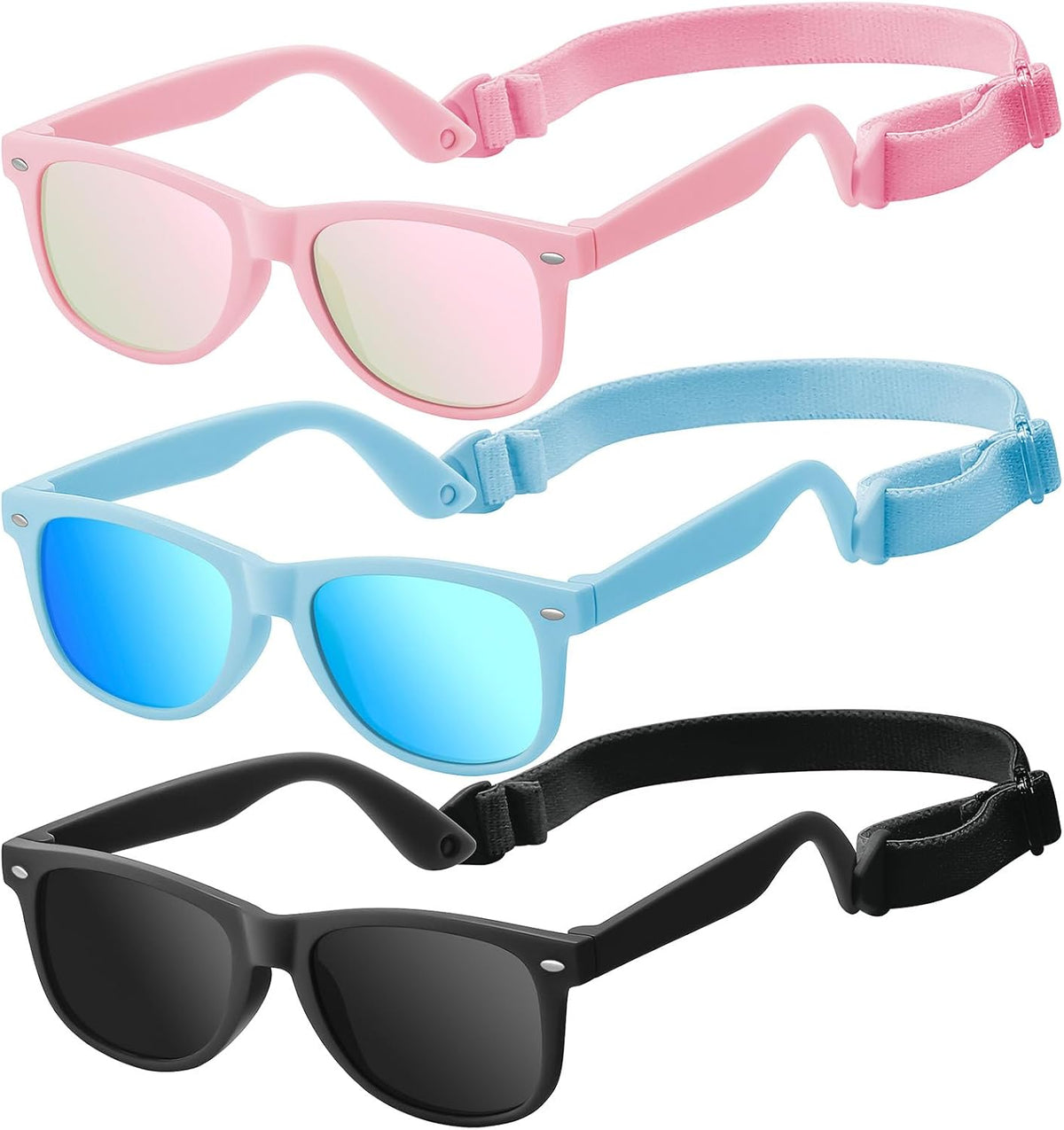 Baby Infant & Toddler Sunglasses with Strap, Boys & Girls 0-24Months, UV400