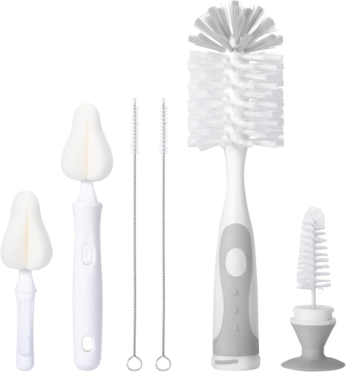 Upright Baby Bottle Brush Set, Concealed Detail Cleaner, Wash Tool, Pink