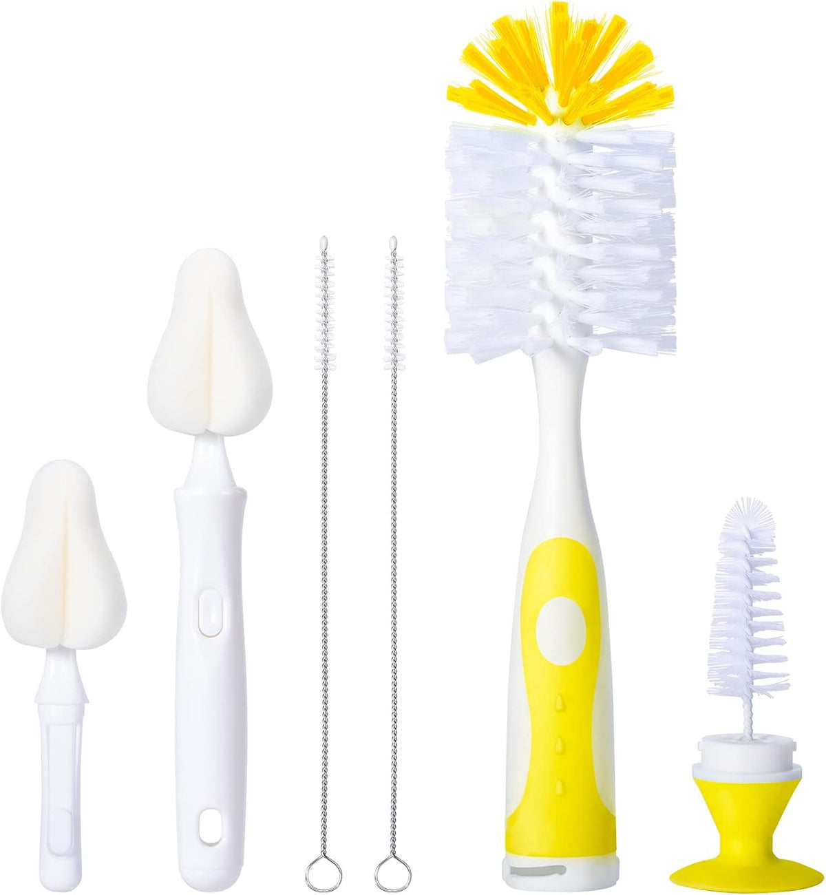 Upright Baby Bottle Brush Set, Concealed Detail Cleaner, Wash Tool, Pink